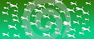 Header Background Pet Dogs Pattern on Green Gradient Background
