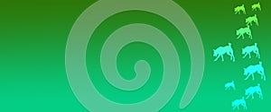 Header Background Pet Dogs Pattern on Green Gradient Background