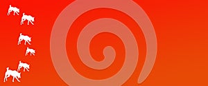 Header Background Pet Dogs Pattern on Orange  Gradient Background