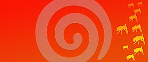 Header Background Pet Dogs Pattern on Orange Gradient Background
