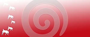 Header Background Pet Dogs Pattern on  Red Gradient Background
