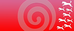Header Background Pet Dogs Pattern on Red   Gradient Background
