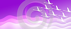 Header Background Purple Gradient Flamingo Birds  Flying