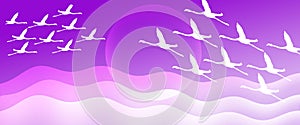 Header Background Purple  Gradient Flamingo Birds  Flying