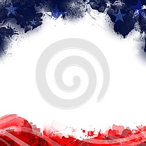 A header footer illustration of United States Patriotic background in flag colors photo