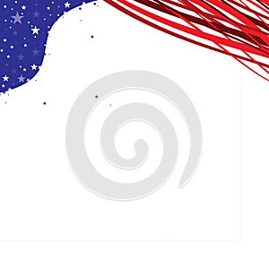 A header illustration of United States Patriotic background in flag colors
