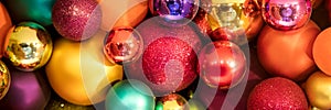 Header, lots of colorful christmas balls