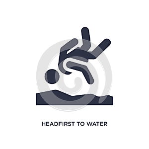 headfirst to water icon on white background. Simple element illustration from behavior concept