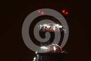 A headframe in a coal mine. An abandoned coal mine in Katowice, Poland