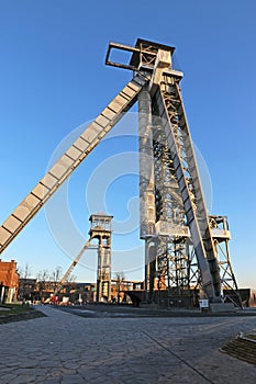 Headframes of the C-mine in Genk