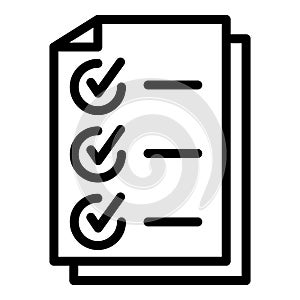 Headhunter checkmark list icon, outline style