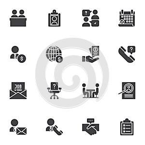 Headhunting and Recruitment vector icons set