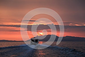 Heading to Pulau Kecil at sunrise, Perhentian Islands, Malaysia