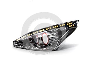 Headlamp car isolated on white background 3d render