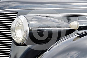 Headlamp of the retro car