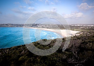 Headland views to Curl Curl beach and suburb