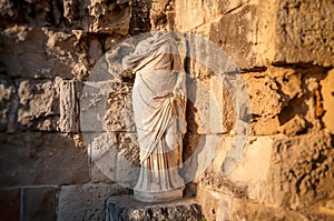Headless Ancient Roman statue at the Ruins of Salamis. Famagusta District, Cyprus