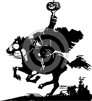 Headless Horseman Woodcut