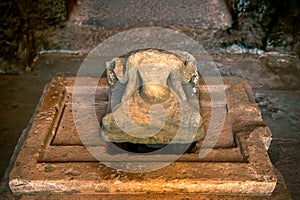 Headless monk statue in the centre of Preah Khan temple, Angkor Wat