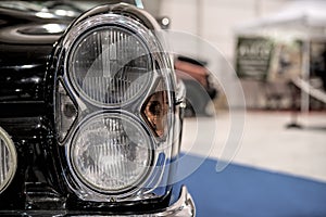 Headlight lamp of retro classic car vintage style