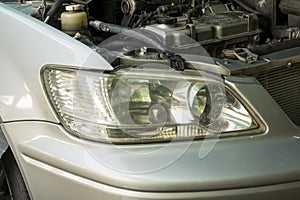 Headlight Lens after Polish Restorer, Car maintenance service