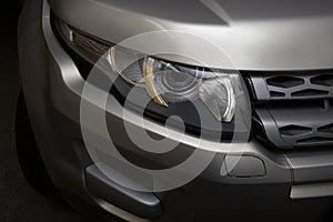 headlight of modern prestigious car