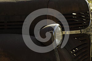 Headlight On An Old Pick-up Truck