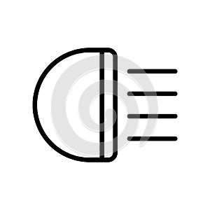 Headlight outline vector icon