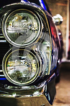 Headlight of a vintage car