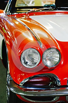 Headlight of a vintage car