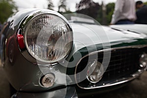 Headlight of a vintage classic car