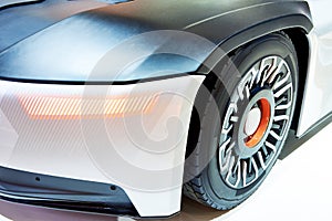 Headlight and wheel futuristic car