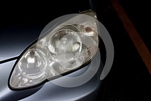 Headlights of car