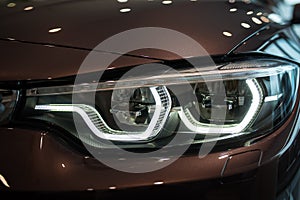 Headlights of modern car