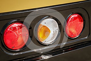 Headlights and Parking lights of a truck, excavator, tractor or