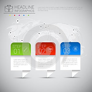 Headline Infographic Design Business Data Graphic Collection Over World Map