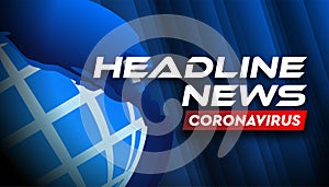 Headline news coronavirus banner background vector template