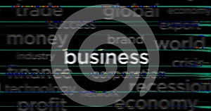 Headline news titles media with business trade and commerce seamless looped