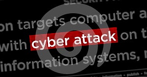 Headline news titles media with cyber attack seamless looped