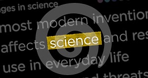 Headline news titles media with Science and education animation