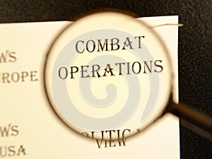 Headline for newspaper for article `Combat Operations`