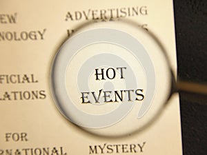 Headline for newspaper for article `Hot events`