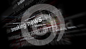 Headline titles media with Breaking news and information 3d illustration