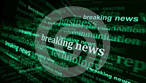 Headline titles media with Breaking news and information 3d illustration
