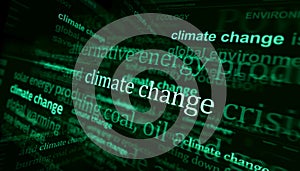 Headline titles media with Climate Change global warming 3d illustration