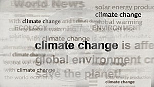 Headline titles media with Climate Change global warming 3d illustration