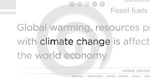 Headline titles media with Climate Change global warming seamless loop