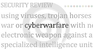 Headline titles media with Cyberwarfare seamless loop