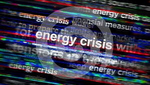 Headline titles media with Energy crisis 3d illustration