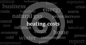 Headline titles media with Heating costs seamless loop